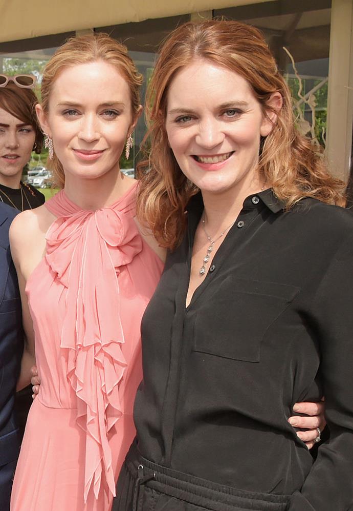 **Emily and Felicity Blunt**
<br><br>
These British sisters are both in the business—Emily is an actress, Felicity a talent agent—and they're so close that Emily was the one who introduced Felicity to her now-husband, Emily's *The Devil Wears Prada* co-star, Stanley Tucci.