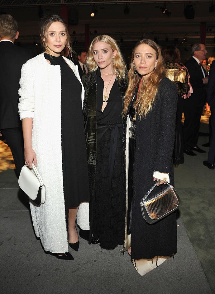 **Elizabeth, Ashley and Mary-Kate Olsen**
<br><br>
Okay, so two of them are twins, but that doesn't account for the uncanny resemblance 33-year-old Mary-Kate and Ashley share with their 30-year-old sister, Elizabeth.