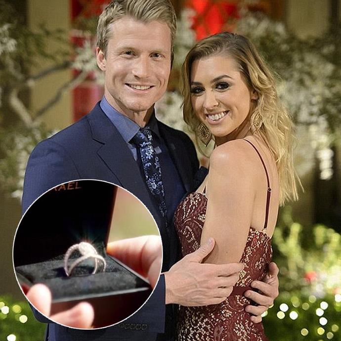 ***Richie Strahan***<br><br>
The legacy of Richie and Alex's relationship didn't last and, unfortunately, neither does this ring. Although it did have shades of Sophie Turner's two-band engagement ring, the end result was just a touch too bulky for our liking.<br><br>
**4/10**