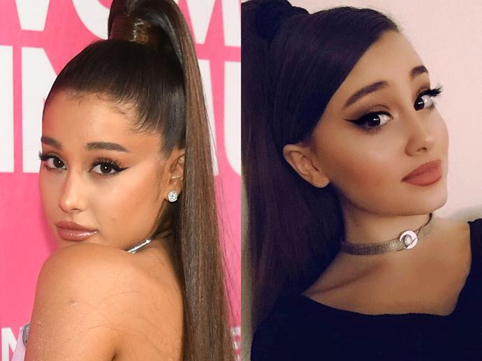 **Ariana Grande and Paige Niemann**<br><br>

Paige Niemann is a teenage TikTok user who's amassed a million followers for her viral impersonations of Ariana Grande. Her Instagram is equally inspired by the singer, with the teenager sharing numerous selfies featuring Grande's signature ponytail and winged eyeliner.<br><br>

In November 2019, Niemann even caught the eye of Grande herself, who shared her [reaction to her lookalike on Twitter](https://www.elle.com.au/celebrity/ariana-grande-tiktok-doppelganger-reaction-22698|target="_blank").<br><br>

*Image via [@paigeniemann](https://www.instagram.com/paigeniemann/|target="_blank"|rel="nofollow")*