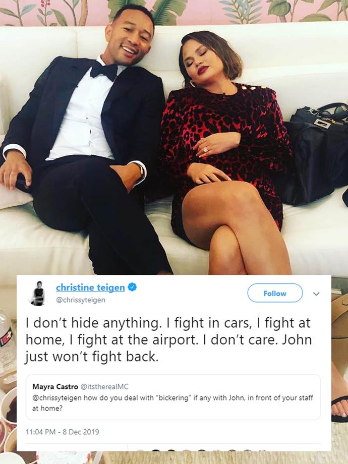 On fighting with John Legend.