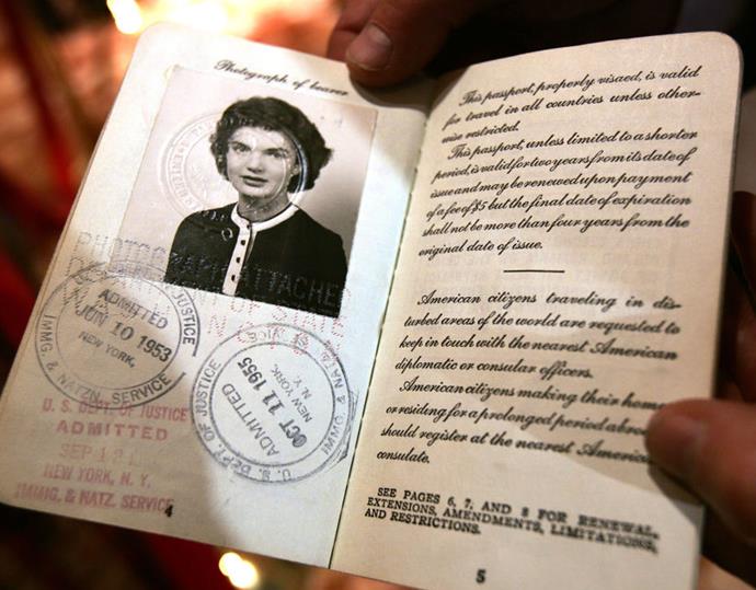 Jackie Kennedy's old passport photo.
