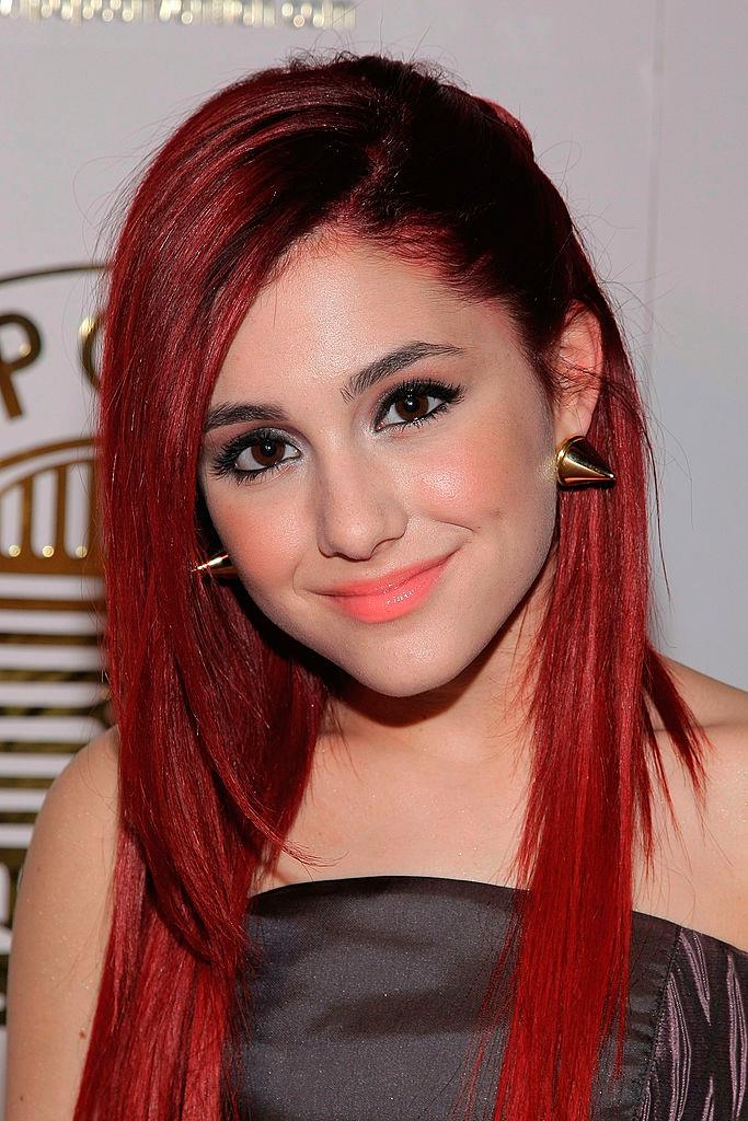 **January 2010**<br><br>

A far cry from her signature beauty look nowadays, at the start of the 2010s, Grande favoured fiery red locks, black eyeliner (sans her go-to wing) and peachy lip gloss.
