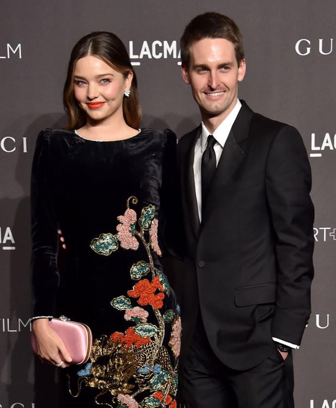 **Miranda Kerr and Evan Spiegel**<br><br>

**Age difference:** 9 years<br><br>

While they might be married with two children now, Australian supermodel Miranda Kerr, 36, initially thought her nine-year age difference with the Snapchat Founder, 29, was too big to take him "seriously" when they met in 2015.<br><br> 

"I was like, 'He's cute… but he's way too young to take seriously,'" she told U.K. newspaper [*The Times*](https://www.thetimes.co.uk/article/miranda-kerr-sex-and-the-snapchat-ceo-the-life-of-a-frustrated-supermodel-9z70hhbtc|target="_blank"|rel="nofollow") in 2017.<br><br>

She also told [*Porter*](https://www.net-a-porter.com/au/en/porter/article-5e7e82f8aee780d0|target="_blank"|rel="nofollow") magazine that, while Spiegel is younger than her, he's mature beyond his years.<br><br>

"He's 25, but he acts like he's 50. He's not out partying," Kerr said in 2017.<br><br>

"He goes to work in Venice [Beach in L.A.]. He comes home. We don't go out. We'd rather be at home and have dinner, go to bed early."