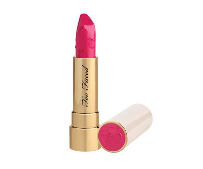 **Peach Kiss Moisture Matte Long Wear Lipstick in Homecoming Queen by Too Faced, $32 at [MECCA](https://www.mecca.com.au/too-faced/peach-kiss-moisture-matte-long-wear-lipstick/V-033921.html?cgpath=makeup-lips-lipstick|target="_blank")**<br>
Irresistible and ironic, the shade is raspberry, but the scent is peach.