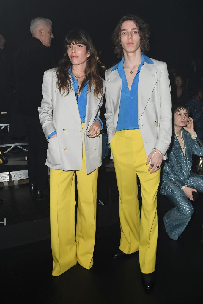 Lou Doillon and her son, Marlowe Jack Tiger Mitchell, at Gucci.