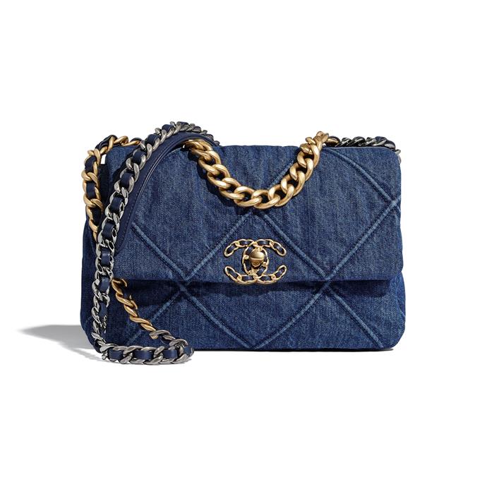 *'19' bag by Chanel, $6,550 at [Chanel](https://www.chanel.com/au/fashion/p/AS1160B02876N6832/chanel-19-flap-bag-denim-gold-tone-silver-tone-ruthenium-finish-metal/|target="_blank"|rel="nofollow")*