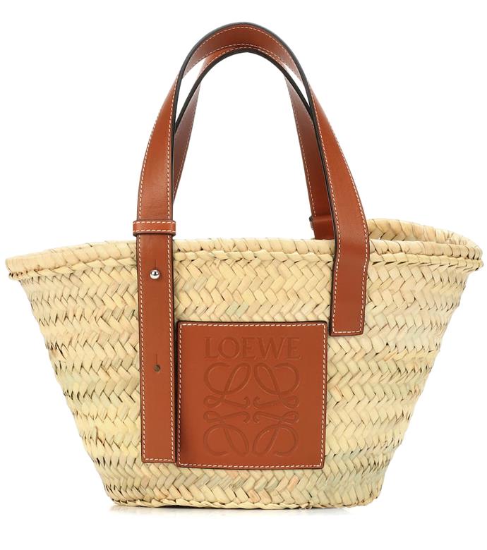 *Leather-trim basket tote by Loewe, $500 for the small size (pictured) at [Mytheresa](https://fave.co/2VZHhJq|target="_blank"|rel="nofollow")*