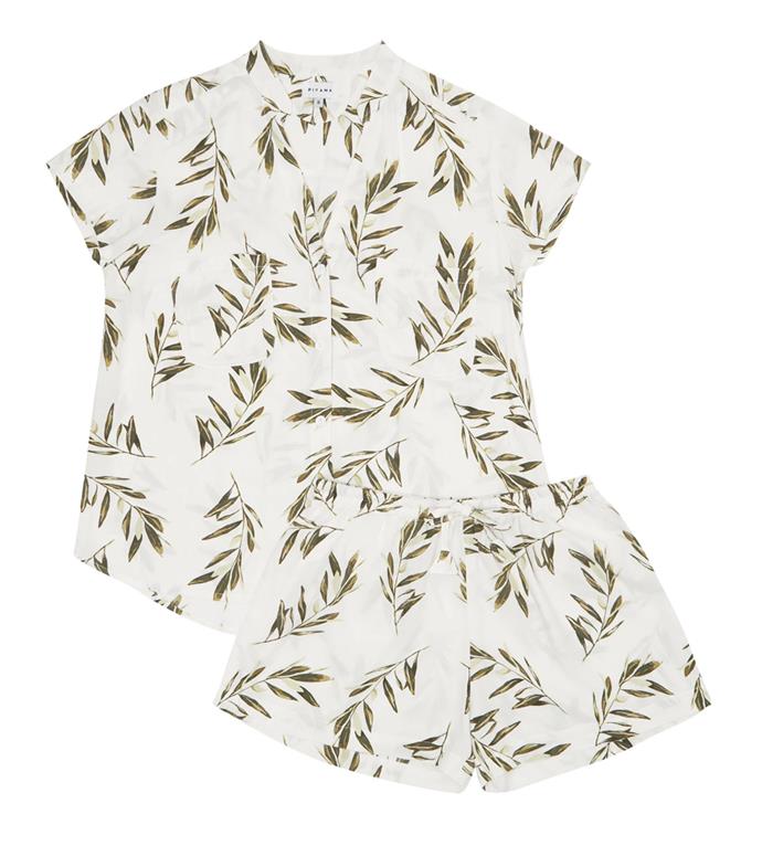 Can't be outside? Bring the outdoors in with these leaf-printed pjs.
<br><br>
*Pyjama set by [Pijama](https://www.piyama.com.au/collections/pyjama-sets/products/maggie-pyjama-set-olive-leaf|target="_blank"|rel="nofollow"), $75*