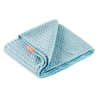 Waffle luxe long hair towel dream boat blue by Aquis, $72 at [MECCA](https://fave.co/3cE1xpj|target="_blank"|rel="nofollow").
