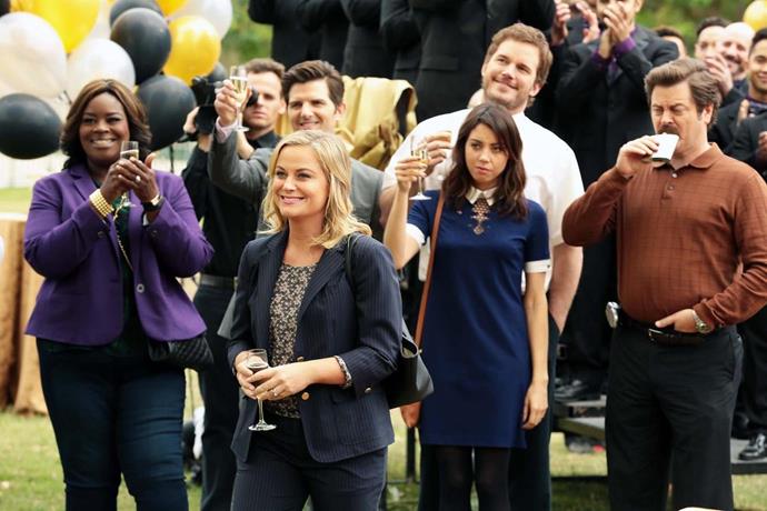 **7.** ***Parks and Recreation***<br><br>

*Parks and Recreation* had seven glorious seasons, and it coincidentally comes in at spot #7. Witty, smart and full of heart, the show's nostalgia factor arguably lies in the love we have for this mismatched bunch of misfits (Leslie and Ann forever). Its unique brand of comedy aside (how can you go wrong with Amy Poehler?), all the characters experience positive, earnest growth throughout the show, and those are some warm and fuzzies we just can't pass up when we're feeling down. It's also responsible for giving us our favourite holiday (Galentine's Day), so it definitely deserves this spot on the list. Another bonus? All seven of its seasons are available to stream on Stan.