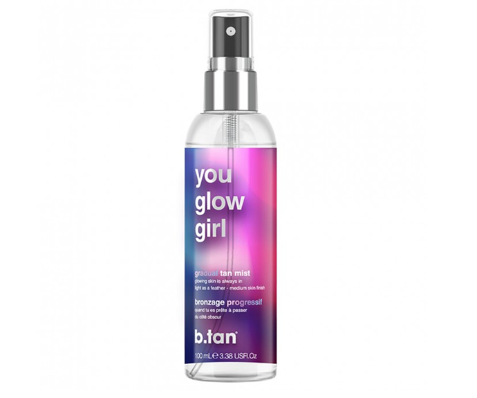**The best mist: You Glow Girl Gradual Tan Mist by B.TAN, $14.99 at [Oz Hair and Beauty](https://www.ozhairandbeauty.com/products/b-tan-you-glow-girl-face-body-tan-mist-100ml|target="_blank")**<br></br>
Been burned by orange palms one too many times? Keep your hands out of the equation with a mist. This lightweight spray cloaks skin in a cloud of gradual colour—just spritz evenly across your body from 15cm away.