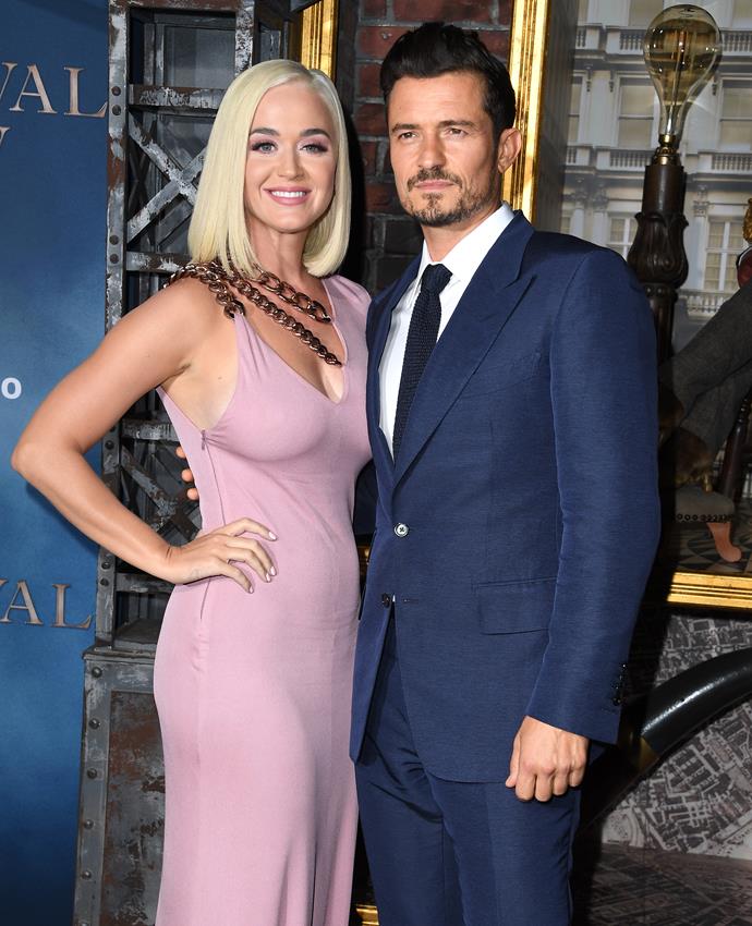 **Katy Perry and Orlando Bloom**
<br><br>
An item since May 2016, Bloom and Perry's relationship seriously hit the tabloids after the leak of a certain set of, ahem, nude photos of Bloom paddle boarding. From there, the pair became [couple dressing pros](https://www.elle.com.au/fashion/matching-couples-dressing-17994|target="_blank") at Halloween, but split up in March 2017.
<br><br>
However, by December later that year, the couple travelled to Japan together for New Years. By February 2018, rumours of the couple's rekindled romance began to circulate. Perry confirmed their reconciliation that April and by February of the next year, the pair [were engaged](https://www.elle.com.au/culture/katy-perry-engaged-orlando-bloom-19878|target="_blank"). 
<br><br>
The cherry on top? In March 2020, Perry confirmed [her pregnancy](https://www.elle.com.au/celebrity/katy-perry-pregnant-23131|target="_blank") with their first child.