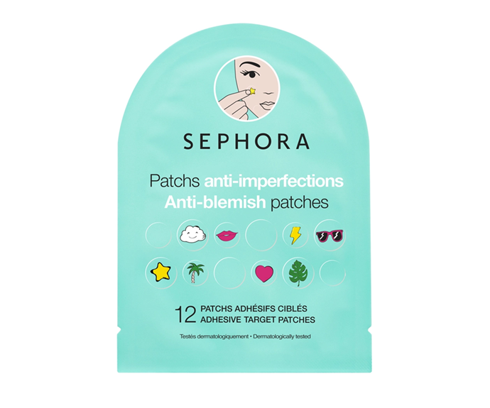 **Anti-Blemish Patches by Sephora Collection, $6 at [Sephora](https://www.sephora.com.au/products/sephora-collection-anti-blemish-patches/v/default|target="_blank"|rel="nofollow")**<br></br>
These patches hero salicylic acid over hydrocolloid, but the drying effects are still as impressive as the amount of options; choose between fluffy clouds, palm leaves and lightning bolts based on the shape and size of the blemish you're looking to cover.