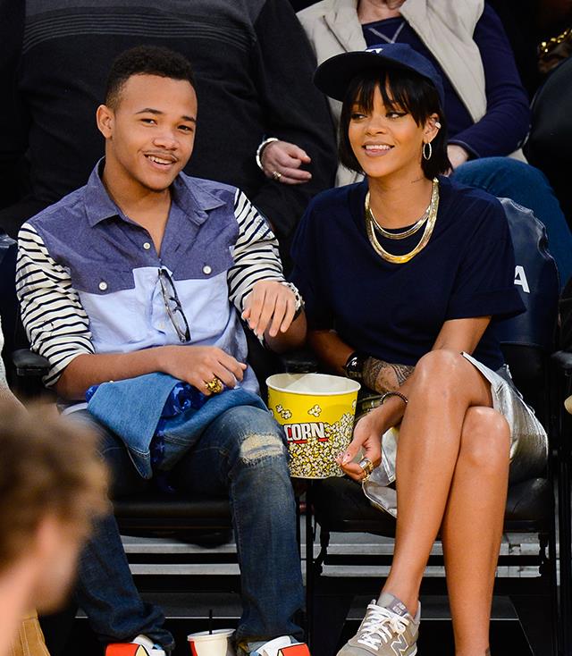 **Rihanna and Rajad Fenty**
<br><br>
Rihanna has two brothers, Rorrey and Rajad Fenty, two half sisters, Kandy and Samantha, as well as a half brother, Jamie, from her father's side.