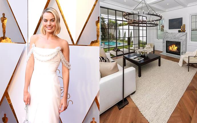 **Margot Robbie** <br><br>
Far from the Dalby, Queensland home she grew up in, Margot Robbie's [L.A. house](https://www.harpersbazaar.com.au/fashion/margot-robbie-house-18779|target="_blank") is a summer oasis, adorned with chic tonal furnishings. The actress and Chanel muse hasn't given tours of her house since she purchased it in 2017, so it's very possible she's upgraded her interior furnishings even further since the above photo was taken. <br><br>
*Images: Getty/*[Observer.com](https://observer.com/2017/12/margot-robbie-buys-los-angeles-house-hancock-park/|target="_blank"|rel="nofollow")