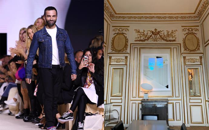 **Nicolas Ghesquière** <br><br>
Ghesquière, Louis Vuitton's womenswear creative director, tends to keep his private life off social media, but occasionally shares glimpses inside his palatial Paris home. Adorned in classic French baroque fittings, the home also features hints of the '80s-inspired, sci-fi aesthetic that's present in many of his campaigns and runway collections. <br><br>
*Images: Getty/Instagram [@nicolasghesquiere](https://www.instagram.com/nicolasghesquiere/|target="_blank"|rel="nofollow")*