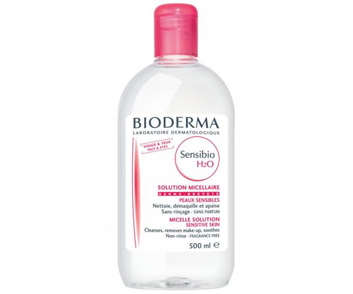 **Cult cleanser: Bioderma Sensibio H2O Micelle Solution**
<br><br>
There ain't no micellar water like a [French pharmacy](https://www.elle.com.au/beauty/beauty-products-france-19425|target="_blank") micellar water. The original and best, not many stray from Bioderma once they try it. It's super gentle, so sensitive skin types needn't worry. It also makes it a great first step of any double cleanse routine. If you're one for stats, a bottle of this bad boy is sold somewhere in the world every two seconds.
<br><br>
*$29.99 at [priceline.com.au](https://www.priceline.com.au/bioderma-sensibio-h2o-micelle-solution-500-ml|target="_blank"|rel="nofollow")*