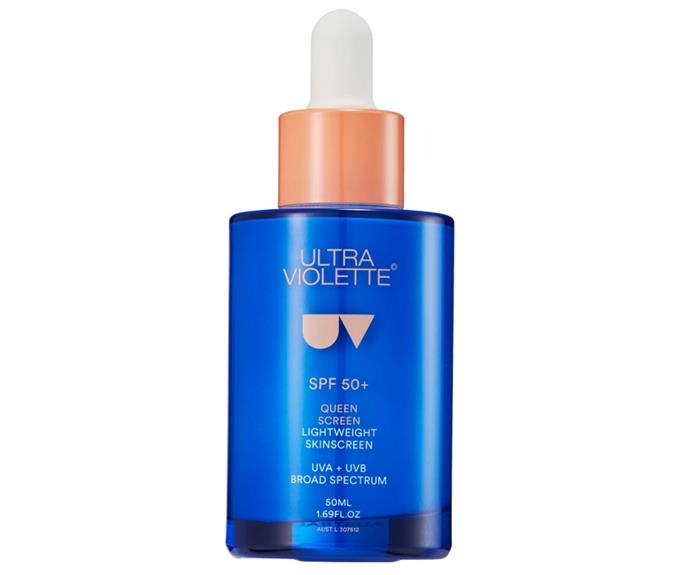 **Cult sunscreen: Ultra Violette Queen Screen SPF 50+ Luminising Sun Serum**
<br><br>
It hasn't been around long, but Queen Screen deserves its crown. We know we have to wear SPF every day, but a heavy slap of it was never ideal. So when this lightweight serum situation came to town, it was like seeing Harry Styles in a Gucci suit for the first time; nothing before it would ever compare. Incredibly lightweight, this invisible shield of protection is the MVP of any morning routine.
<br><br>
*$47 at [Sephora](https://www.sephora.com.au/products/ultra-violette-queen-screen-luminising-sun-serum-spf-50-plus/v/50ml|target="_blank"|rel="nofollow")*