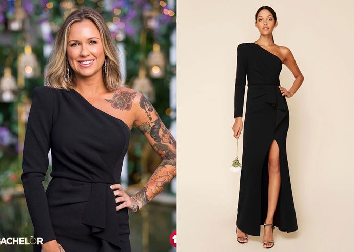 Roxi wears the 'Venice' dress, $199.95 by [Sheike](https://www.sheike.com.au/collections/dresses/products/venice-formal-gown|target="_blank"|rel="nofollow"), in episode four of *The Bachelor* Australia 2020.