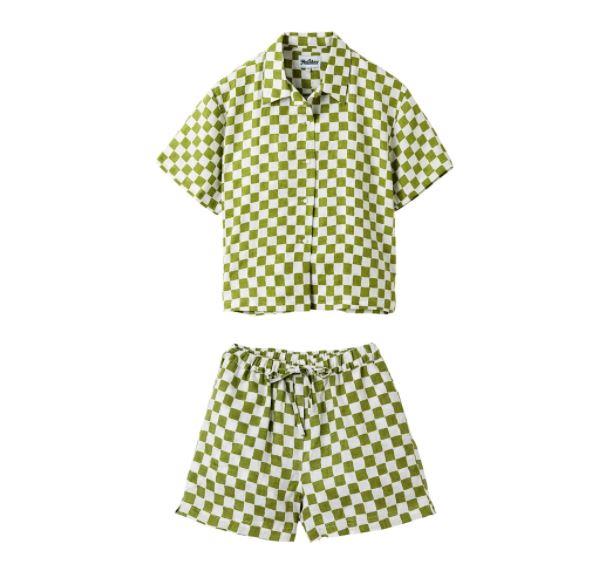 Pyjama Short Set, $225 by [Holiday The Label](https://holidaythelabel.com/collections/pyjamas/products/pyjama-short-set-olive-check|target="_blank"|rel="nofollow").