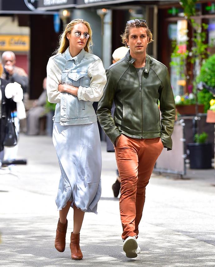 Candice Swanepoel, Hermann Nicoli are seen in the East Village, New York, on May 8, 2017.