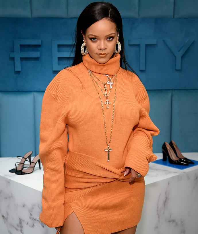 **Rihanna**
<br><br>
The beauty mogul had her Instagram account disabled due to violating the site's nudity policy, after she posted a near-nude photo. Six months later, she was back, and better than ever.