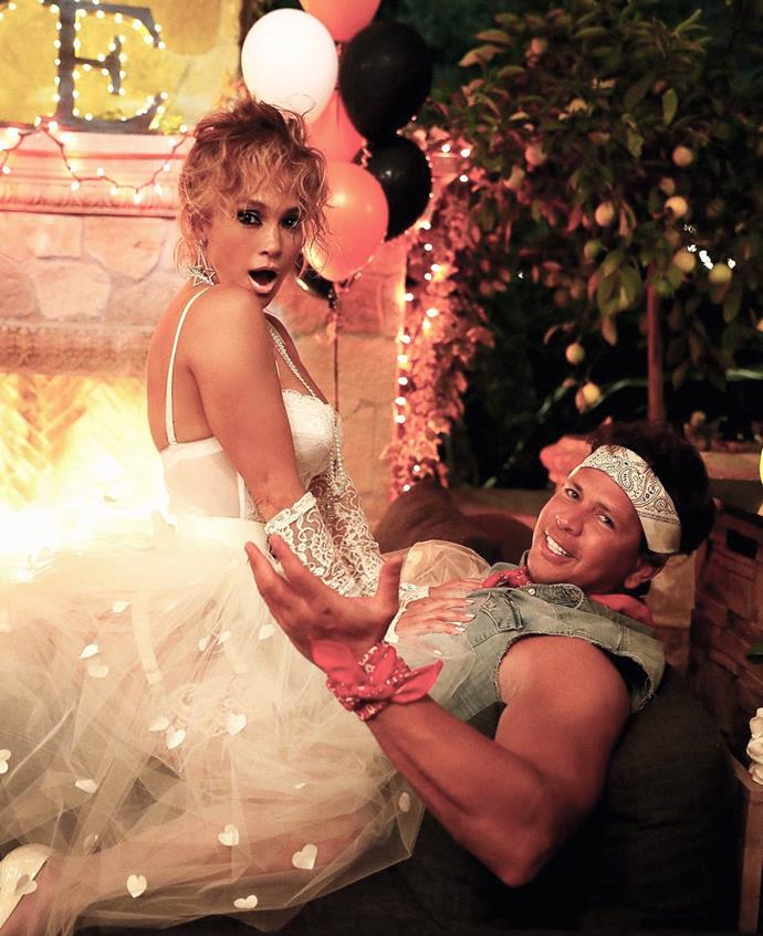 Jennifer Lopez and Alex Rodriguez as Madonna and Bruce Springsteen.