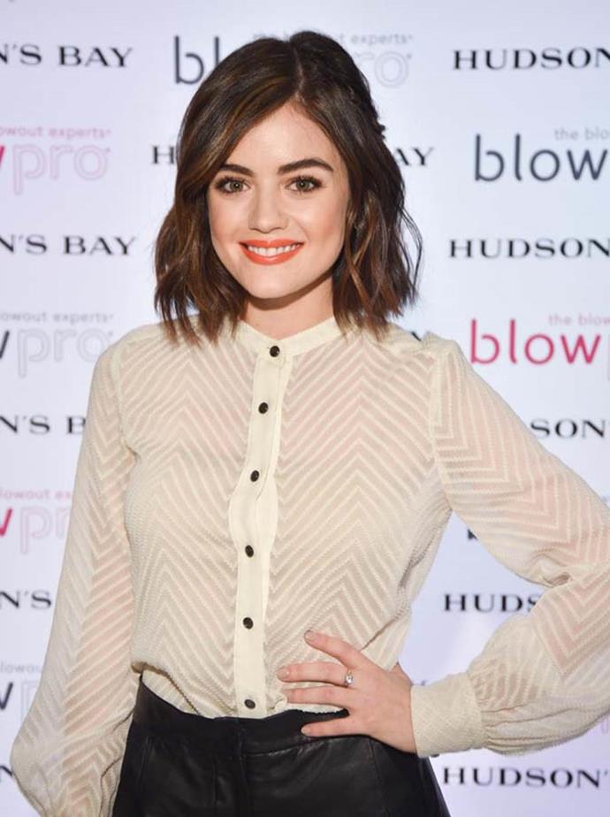 **Lucy Hale**<br><br>

For *Pretty Little Liars* actress Lucy Hale, change came all at once. When she cut her hair off into her now-signature bob, she cut out alcohol from her life completely.