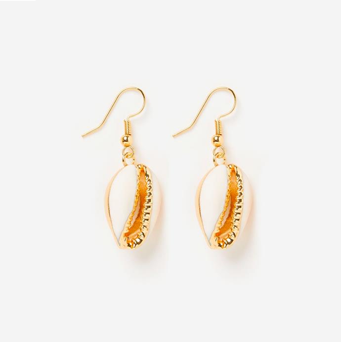 'Cowrie Shell Earrings' by Miz Casa And Co, $49 at [The Iconic](https://www.theiconic.com.au/cowrie-shell-earrings-695380.html|target="_blank"|rel="nofollow").