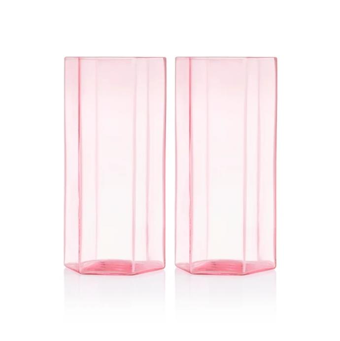 'Coucou Tall Glass Set' in Pink, $89 at [Maison Balzac](https://www.maisonbalzac.com/products/coucou-tall-glass-set-90|target="_blank"|rel="nofollow").