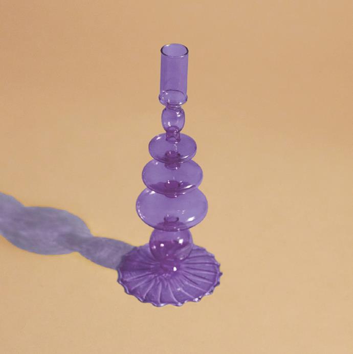 'Gordo Candlestick Lilac' by Aeyre, $139 at [Reliquia](https://reliquiacollective.com/collections/aeyre/products/gordo-candlestick-lilac|target="_blank"|rel="nofollow").
