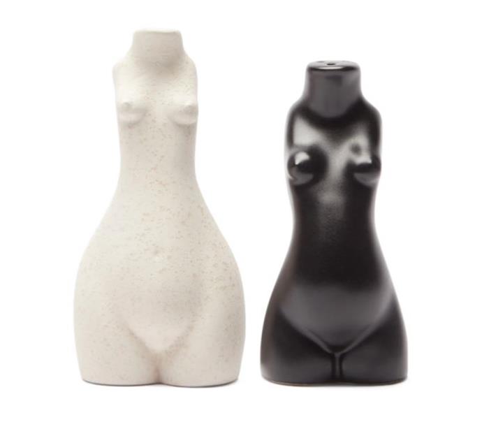 Tit for Tat Ceramic Salt and Pepper Shakers by Anissa Kermiche, $100 at [MatchesFashion](https://www.matchesfashion.com/au/products/Anissa-Kermiche-Tit-for-Tat-ceramic-salt-and-pepper-shakers-1389271|target="_blank"|rel="nofollow").