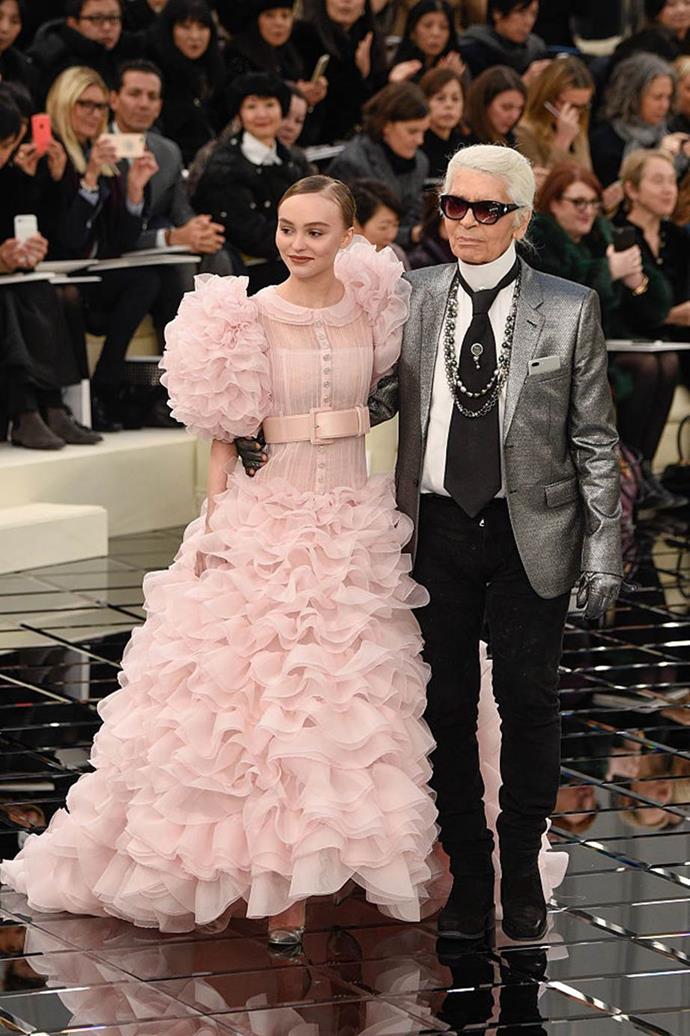 **Lily-Rose Depp** <br><br>
As an actress and the daughter of another Chanel muse, singer Vanessa Paradis, Lily-Rose Depp has appeared in multiple Chanel campaigns and is the face of the brand's 'No. 5 L'eau' fragrance.