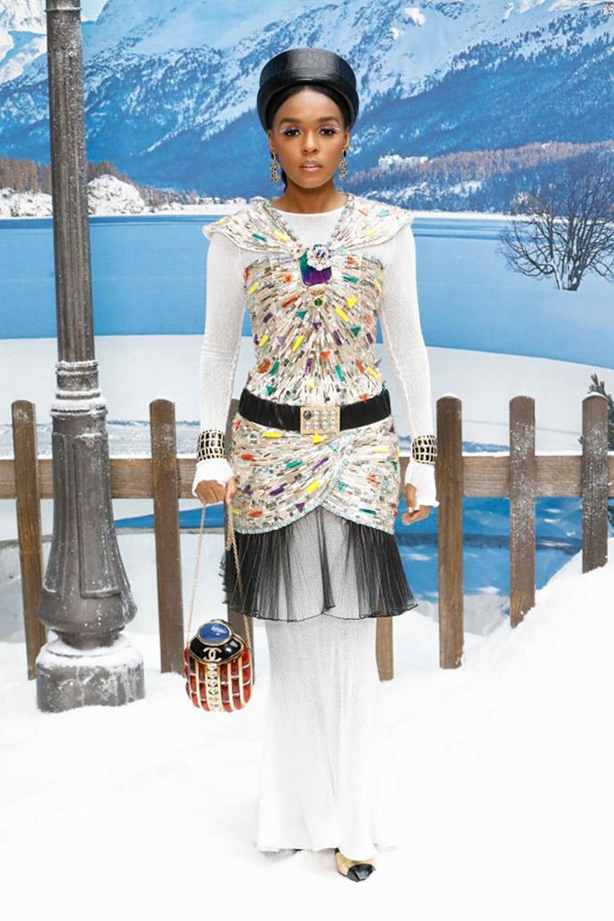 **Janelle Monáe** <br><br>
In 2017, the singer revealed [in an interview](https://www.vogue.com/article/janelle-monae-dresses-womens-empowerment-chanel|target="_blank"|rel="nofollow") that she considered Lagerfeld to be one of her personal heroes. "Karl Lagerfeld is just my hero. When I saw that his show in Paris was NASA-themed, I was sick to my stomach because I wanted to be there," she said, referencing her black-and-white aesthetic. "He is someone who sticks to black and white, too. And he finds a lot of freedom in what he wears."
