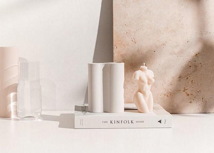 Too Curvaceous Gift Box including *The Kinfolk Home*, Marmoset Found Infinity Vase, and Cairo Label Signature Lady Candle, $180 at [Lenoir & Co](https://www.lenoirandco.com.au/collections/for-home/products/too-curvaceous|target="_blank"|rel="nofollow").