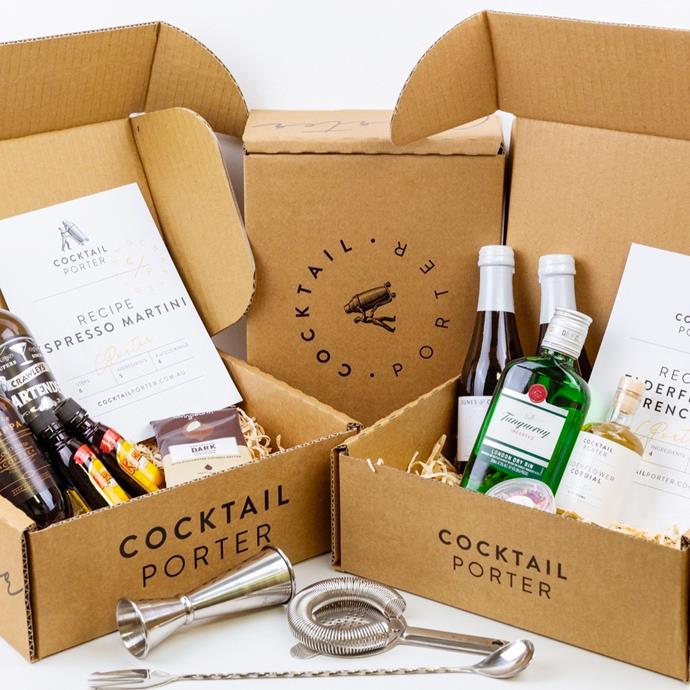 ***Cocktail Porter*** <br><br>
For all mixologists out there, call on Cocktail Porter.Their subscription service offers a handy cocktail box that comes with all the ingredients you need to mix up the tipple of the month. Including a recipe card, spirits, mixers and fresh garnishes—they make roughly about 15 cocktails so it's perfect for a party.<br><br>
*Shop at: [Cocktail Porter](https://cocktailporter.com.au/collections/cocktail-boxes|target="_blank"|rel="nofollow")* <br>
*Image: [@cocktailporter](https://www.instagram.com/cocktailporter/|target="_blank"|rel="nofollow")*
