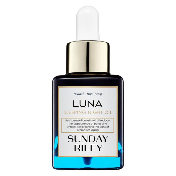 **Luna Sleeping Night Oil by Sunday Riley, $168 from [MECCA](https://www.mecca.com.au/sunday-riley/luna-sleeping-night-oil/I-021371.html|target="_blank"|rel="nofollow")**<br><br>

Sometimes all it takes is a good habit (and a touch of luxury) to help us switch off at night, and this luscious face oil is more than up to the task. A retinol complex formula that works to correct sun and free radical damage while smoothing out wrinkles, it's the ideal edition to your pre-bed beauty ritual.
