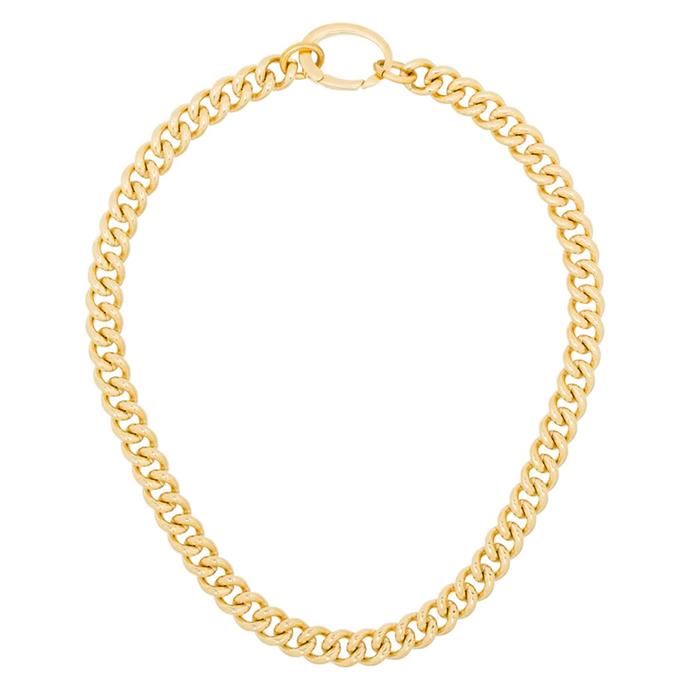 'Presa' chain necklace by Laura Lombardi, $305 at [Farfetch](https://go.skimresources.com?id=105419X1569491&xs=1&url=https%3A%2F%2Fwww.farfetch.com%2Fau%2Fshopping%2Fwomen%2Flaura-lombardi-presa-chain-necklace-item-15408270.aspx%3Fstoreid%3D9359|target="_blank"|rel="nofollow").