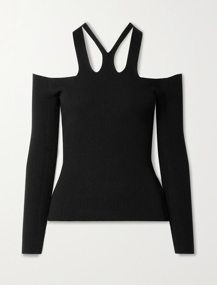 'Fork' cutout ribbed wool-blend top by Dion Lee, $489 at [Net-A-Porter](https://fave.co/30yqRc3|target="_blank"|rel="nofollow").