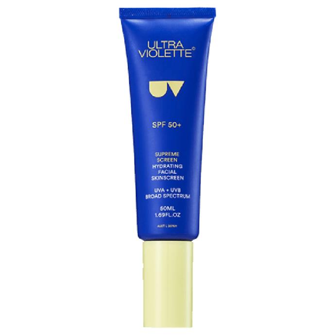 Supreme Screen SPF 50+ Hydrating Facial Sunscreen by Ultra Violette, $45 at [Adore Beauty](https://fave.co/3lMkhII|target="_blank"|rel="nofollow").
