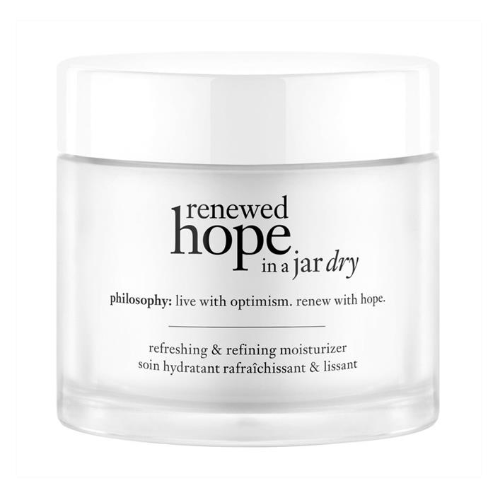 **Renewed Hope in a Jar for Dry Skin by Philosophy** <br><br>
Though Philosophy's Hope in a Jar has been a cult beauty industry favourite for years, the brand has re-formulated their popular product with a skin variant that is the best moisturiser for dry skin, with even further hydrating qualities for those who suffer to retain skin moisture throughout daytime and nighttime. <br><br>
*$68 for 60mL, available at [Adore Beauty](https://fave.co/2Gq1PC6|target="_blank"|rel="nofollow")*