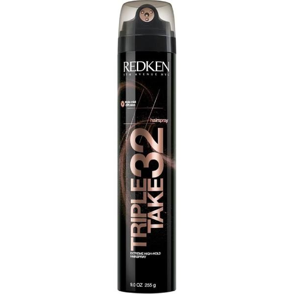 Triple Take 32 Highest Hold Hairspray by Redken, $35 at [Adore Beauty](https://www.adorebeauty.com.au/redken/redken-triple-take.html|target="_blank"|rel="nofollow").
