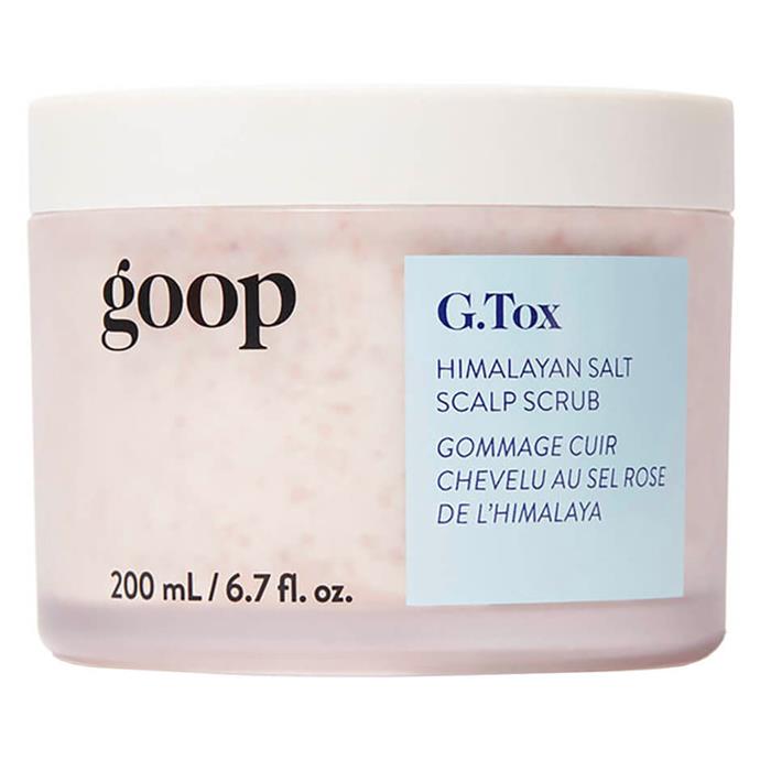 G.TOX Himalayan Salt Scalp Scrub Shampoo by GOOP, $60 at [MECCA](https://fave.co/3pE7KsR|target="_blank"|rel="nofollow").