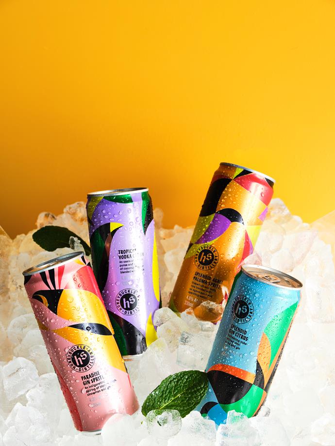 **Honeysuckle Gin Spritz**
<br><br>
Three free-spirited drinks, three delicious flavour pairings. What more could you ask for? If you're looking for a way to drink gin that'll keep it fun and interesting, these are the cans to reach for.
<br><br>
*[Shop here.](https://www.danmurphys.com.au/product/DM_134194/honeysuckle-paradise-gin-spritz-blood-orange-330ml|target="_blank"|rel="nofollow")*