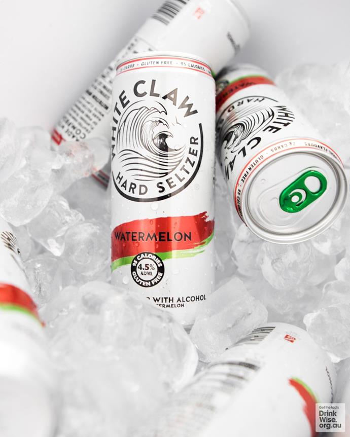 **White Claw Watermelon**
<br><br>
White Claw has become synonymous with summer drinking, courtesy of its low-calorie and deliciously refreshing taste. Luckily for us, the brands new watermelon flavour has been released right as the weather is warming up — we'll drink to that.
<br><br>
*[Shop here.](https://bws.com.au/product/179832/white-claw-hard-seltzer-watermelon-330ml|target="_blank"|rel="nofollow")* 