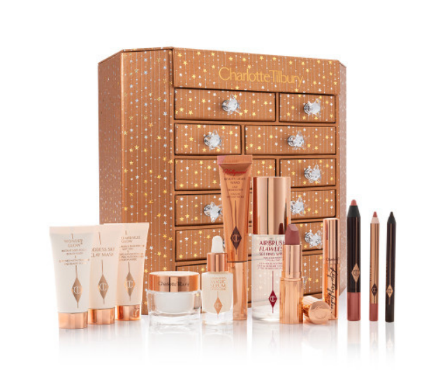 **Charlotte's Beauty Dreams & Secrets, $295 from [Charlotte Tilbury](https://www.charlottetilbury.com/au/product/beauty-advent-calendar|target="_blank")** <br><br>
Charlotte Tilburry and her cult pillow talk collection are getting the Christmas calendar treatment with this stunning box which includes a mix of full size and travel size best-sellers – yes, the Matte Revolution lipstick in Pillow Talk is among them!