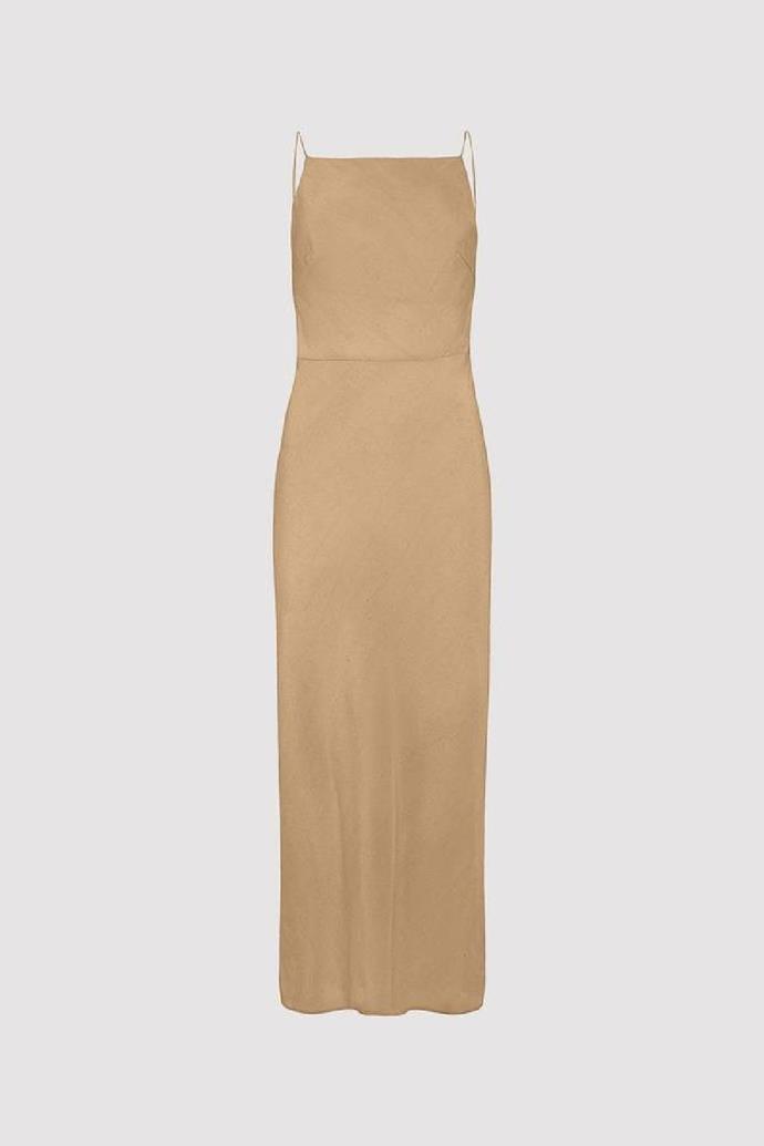 **Paris Dress**, $429 at [St. Agni](https://www.st-agni.com/products/paris-dress-wheat|target="_blank")