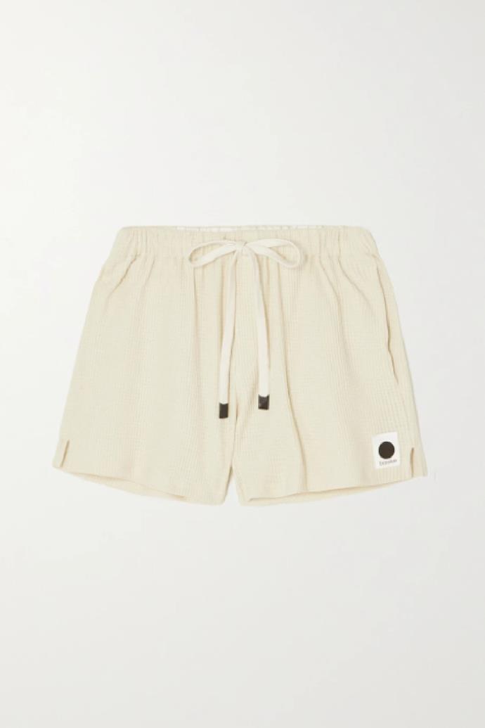 **Bassike + NET SUSTAIN Waffle-knit Cotton Shorts**, $320.79 at [NET-A-PORTER](https://www.net-a-porter.com/en-au/shop/product/bassike/clothing/short-and-mini/plus-net-sustain-waffle-knit-cotton-shorts/11452292646147656|target="_blank"|rel="nofollow")