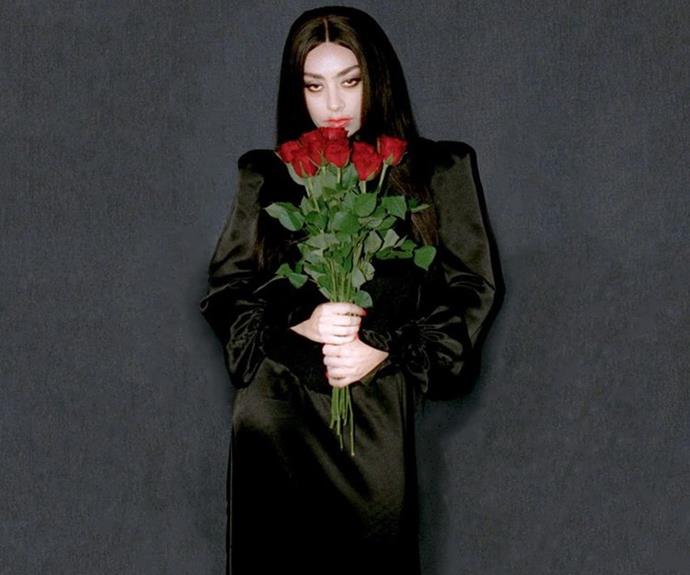 **Charli XCX** as Morticia Addams from *The Adamms Family*